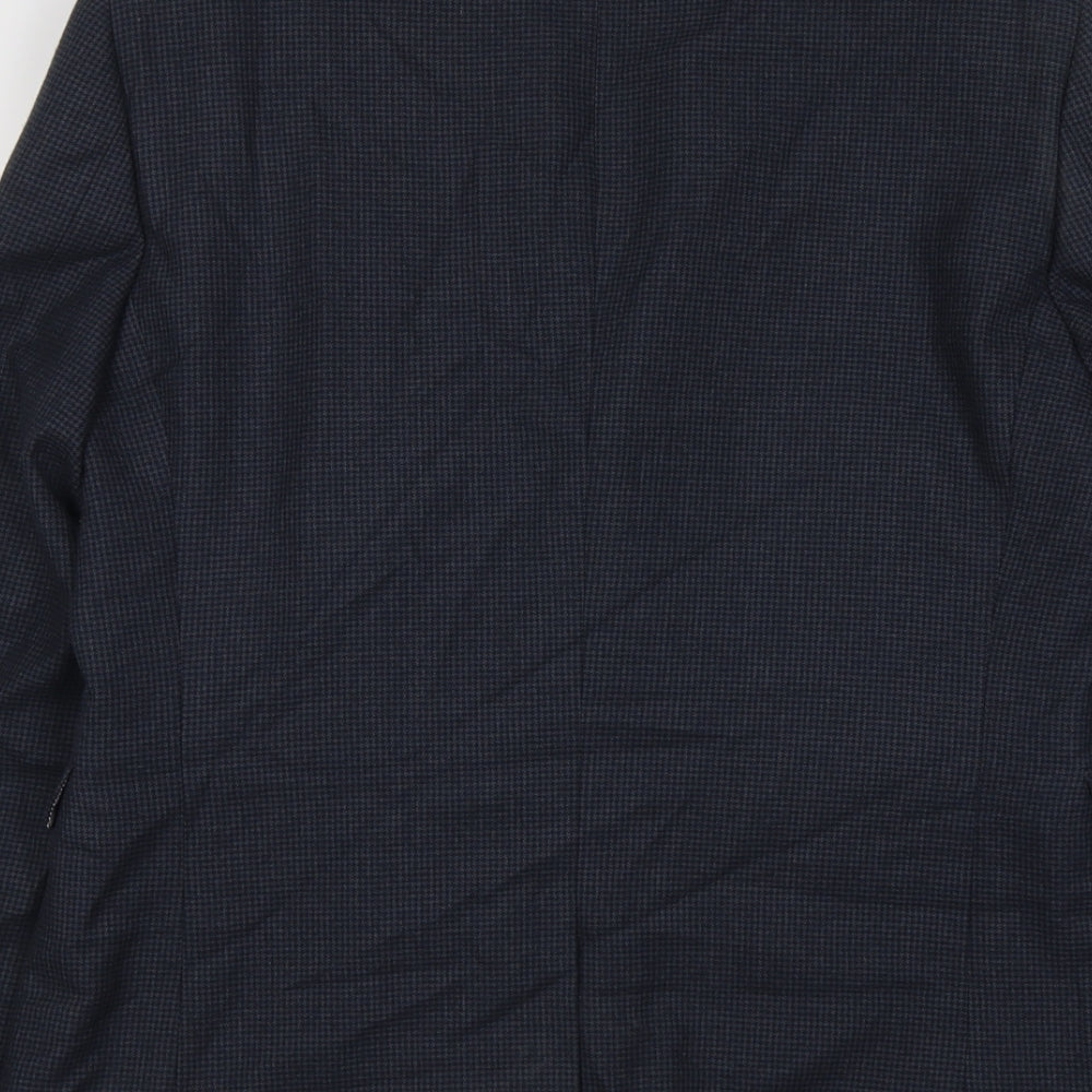 NEXT Mens Blue Geometric Polyester Jacket Suit Jacket Size S Regular