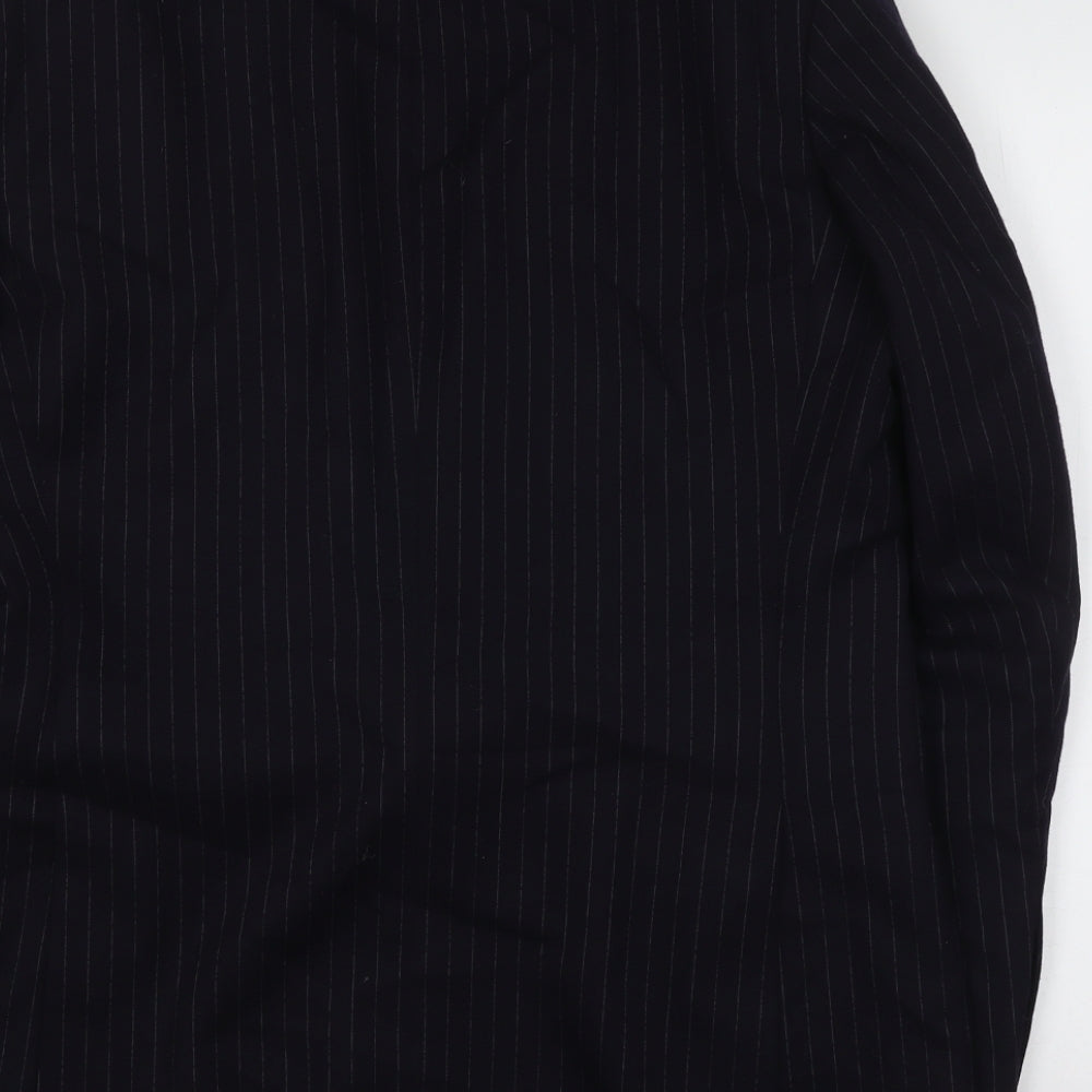 Marks & Spencer Mens Blue Striped Wool Jacket Suit Jacket Size M Regular