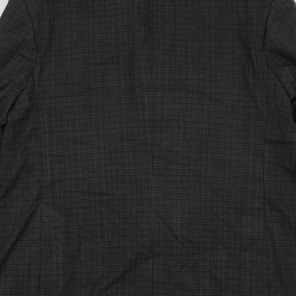 Marks & Spencer Mens Grey Geometric Polyester Jacket Suit Jacket Size 2XL Regular