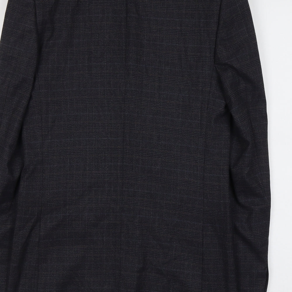 Marks & Spencer Mens Blue Geometric Polyester Jacket Suit Jacket Size S Regular