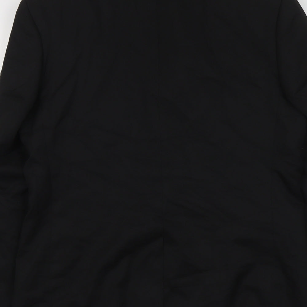 Marks & Spencer Mens Black Polyester Jacket Suit Jacket Size L Regular
