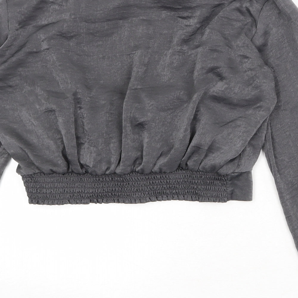 Dorothy Perkins Womens Green Polyester Basic Blouse Size 12 Mock Neck