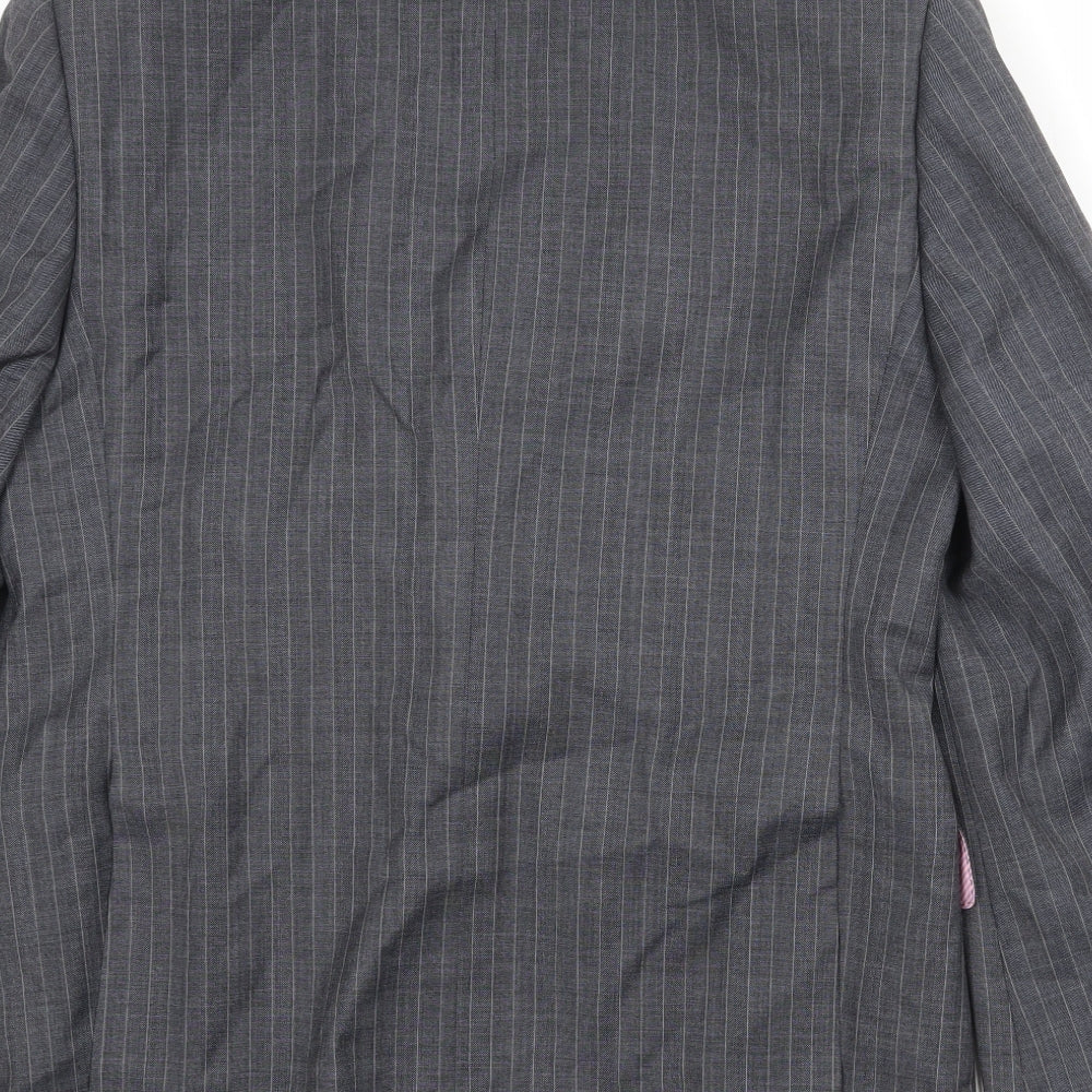 Marks & Spencer Mens Grey Striped Wool Jacket Suit Jacket Size 40 Regular