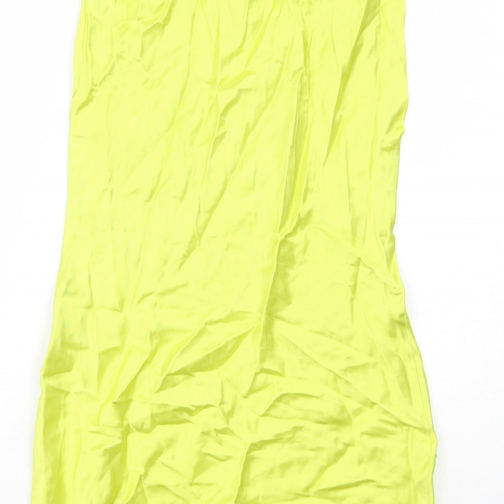 Marks & Spencer Womens Yellow Viscose Shift Size XS Boat Neck Pullover