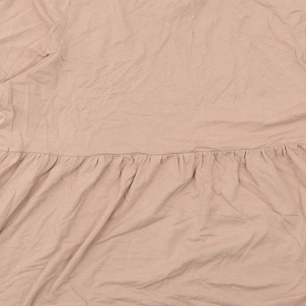 H&M Womens Pink Cotton Basic Blouse Size M Round Neck