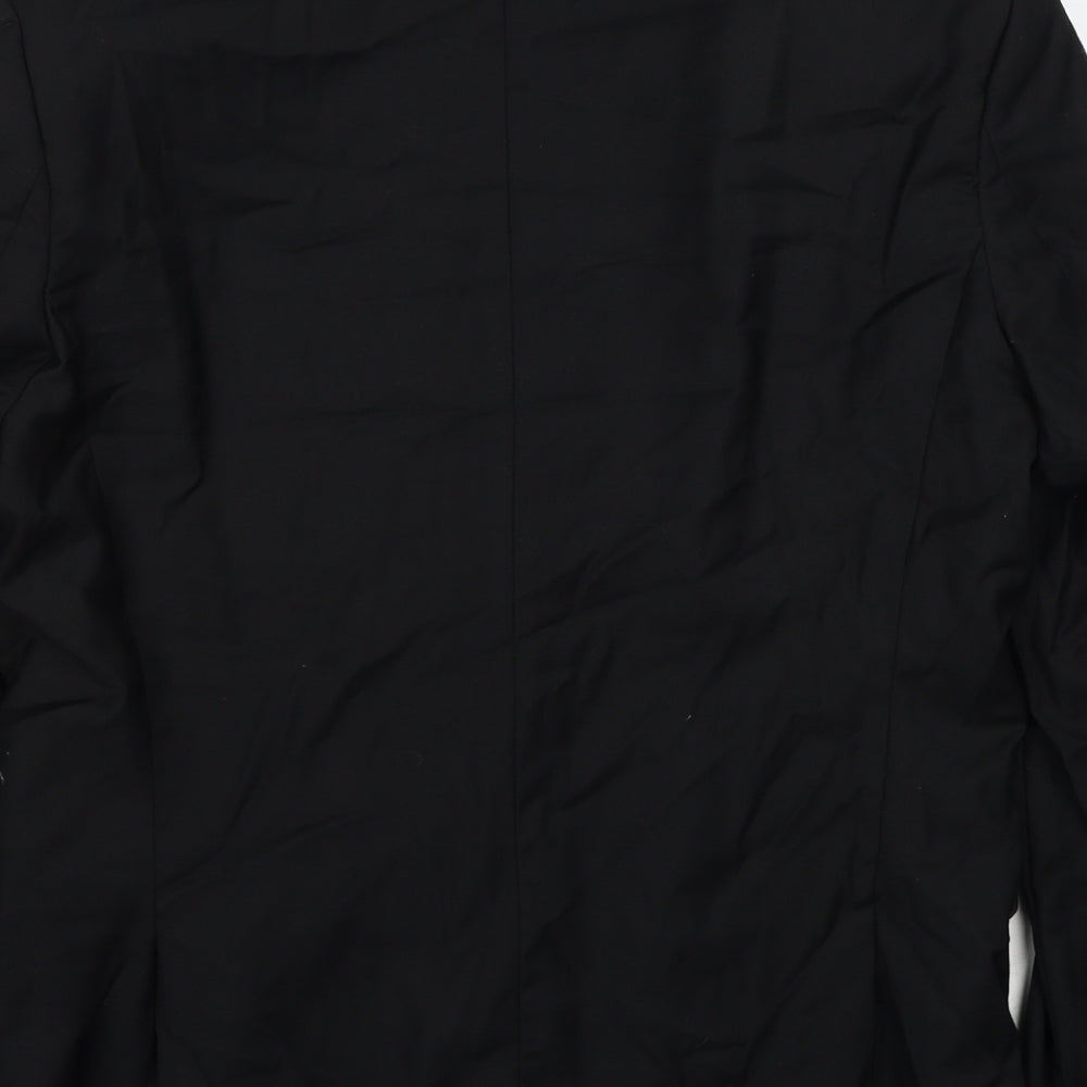 Boohoo Mens Black Polyester Jacket Suit Jacket Size 40 Regular