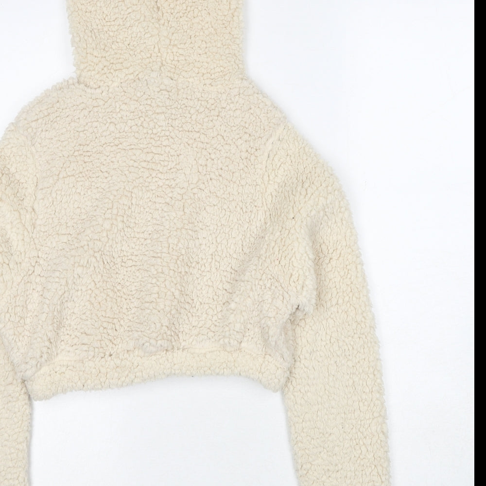 PRETTYLITTLETHING Womens Beige Polyester Pullover Hoodie Size 12 Pullover