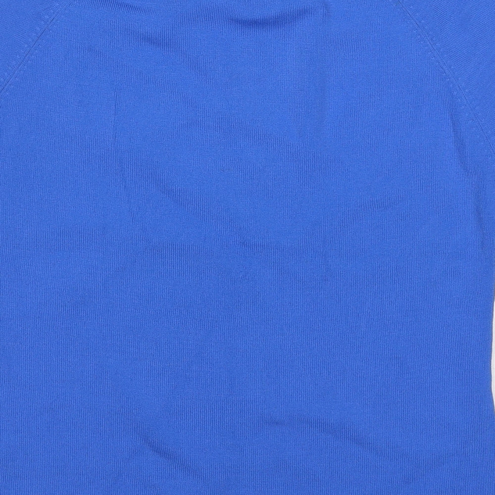 Sky Design Womens Blue Round Neck Viscose Cardigan Jumper Size S - Label size 1