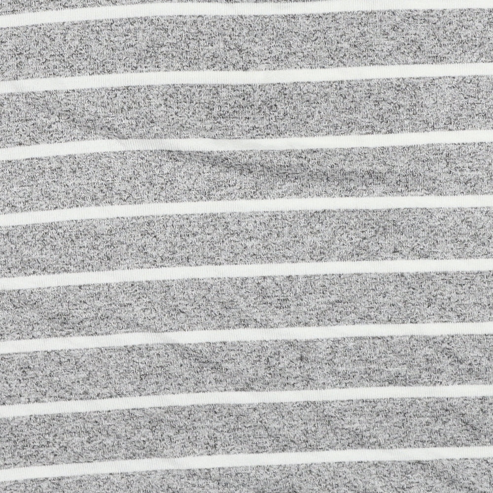 Marks & Spencer Womens Grey High Neck Striped Viscose Pullover Jumper Size 10