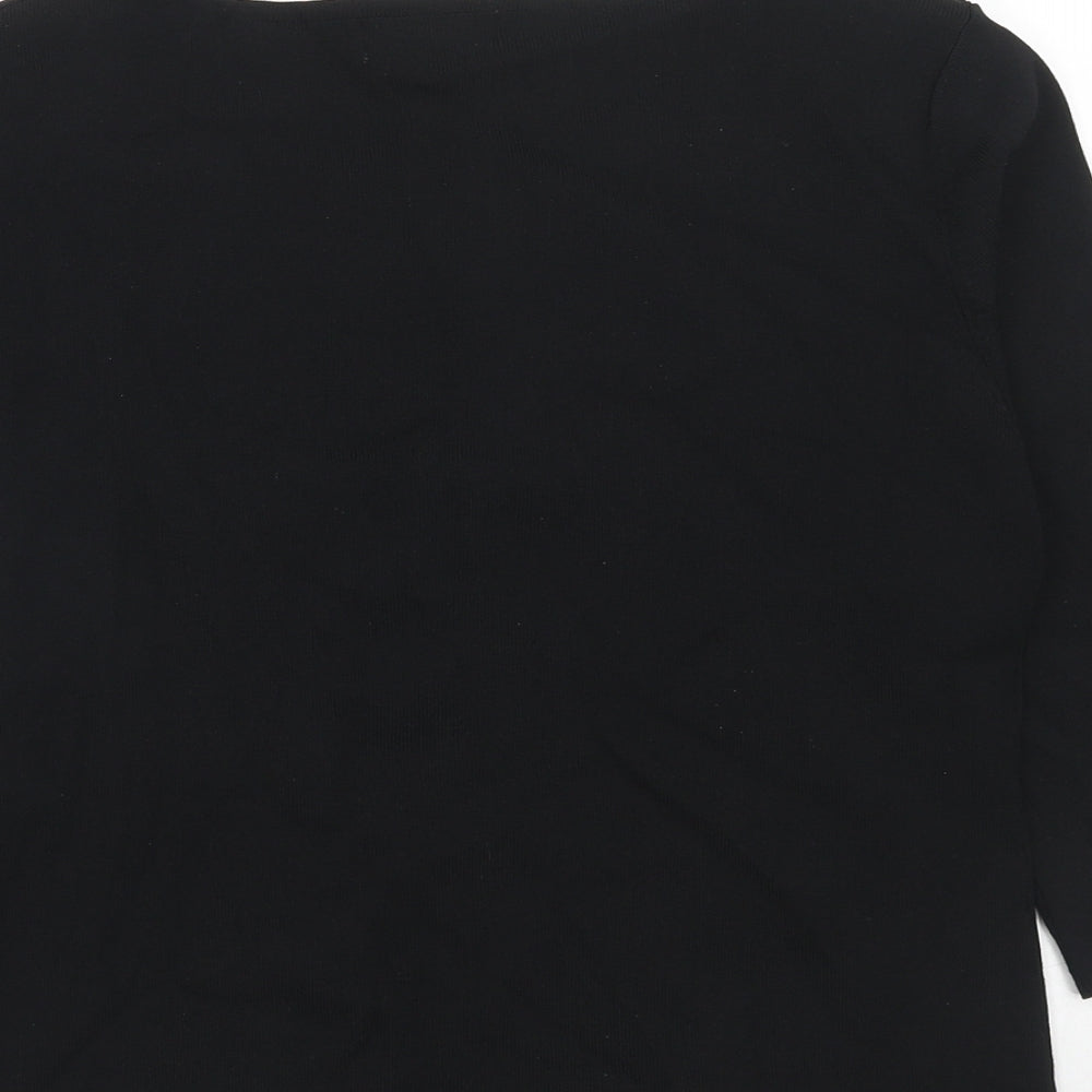 Sky Design Womens Black Round Neck Viscose Pullover Jumper Size S