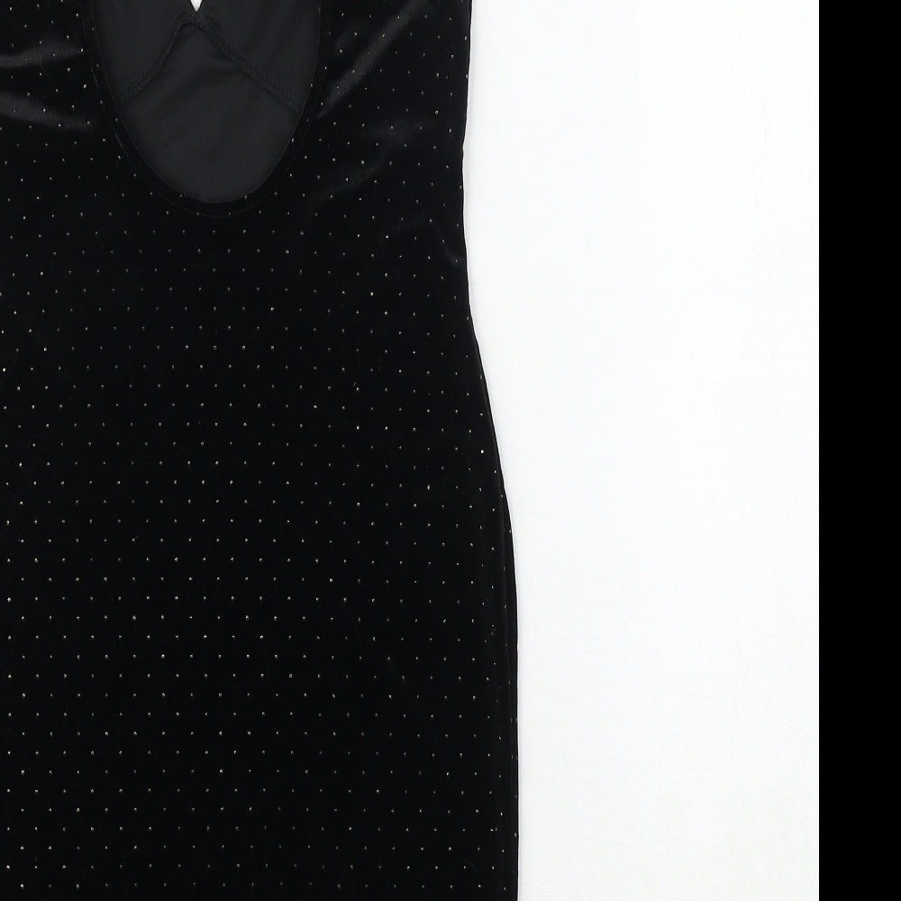 River Island Womens Black Polyester Mini Size 8 V-Neck Pullover
