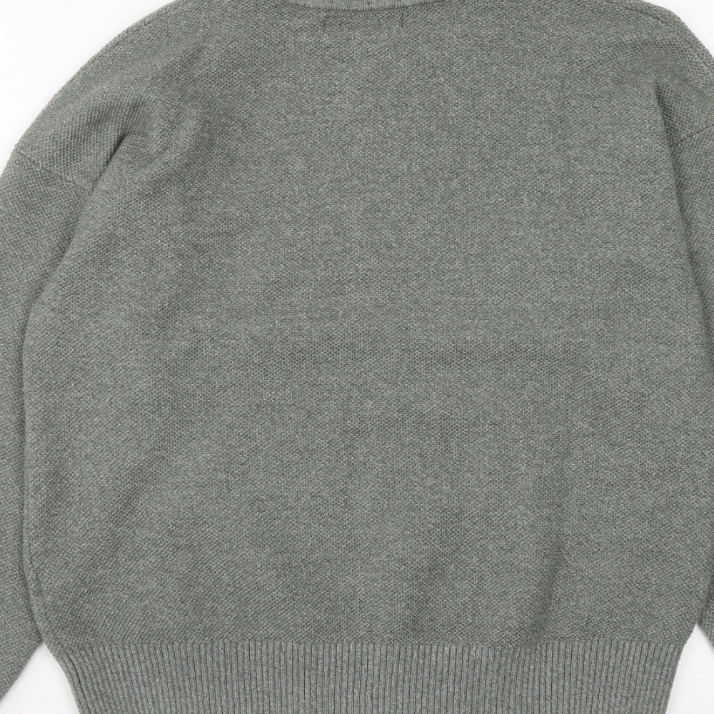 Marks & Spencer Womens Green High Neck Polyester Henley Jumper Size S
