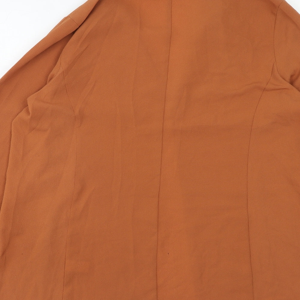 Select Womens Orange Polyester Jacket Blazer Size 14 Pullover