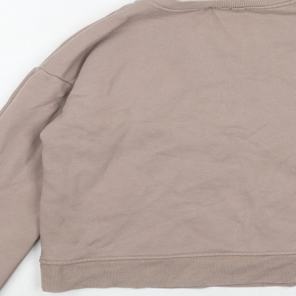 River Island Womens Brown Cotton Pullover Sweatshirt Size 6 Pullover