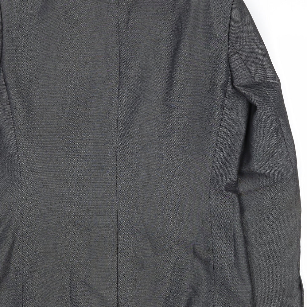 Marks & Spencer Mens Grey Geometric Polyester Jacket Suit Jacket Size 38 Regular