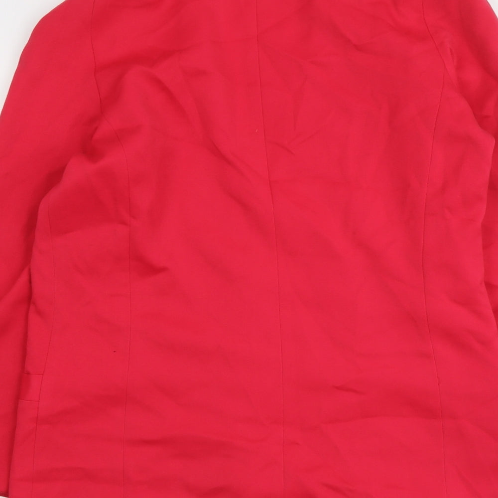 Bickler Womens Pink Polyester Jacket Blazer Size 10