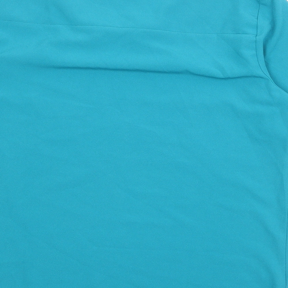 Vortex Womens Blue Polyester Basic T-Shirt Size 14 Round Neck