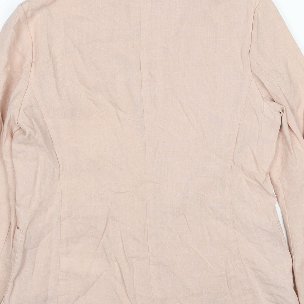 Uttam Boutique Womens Beige Jacket Blazer Size 12 Button