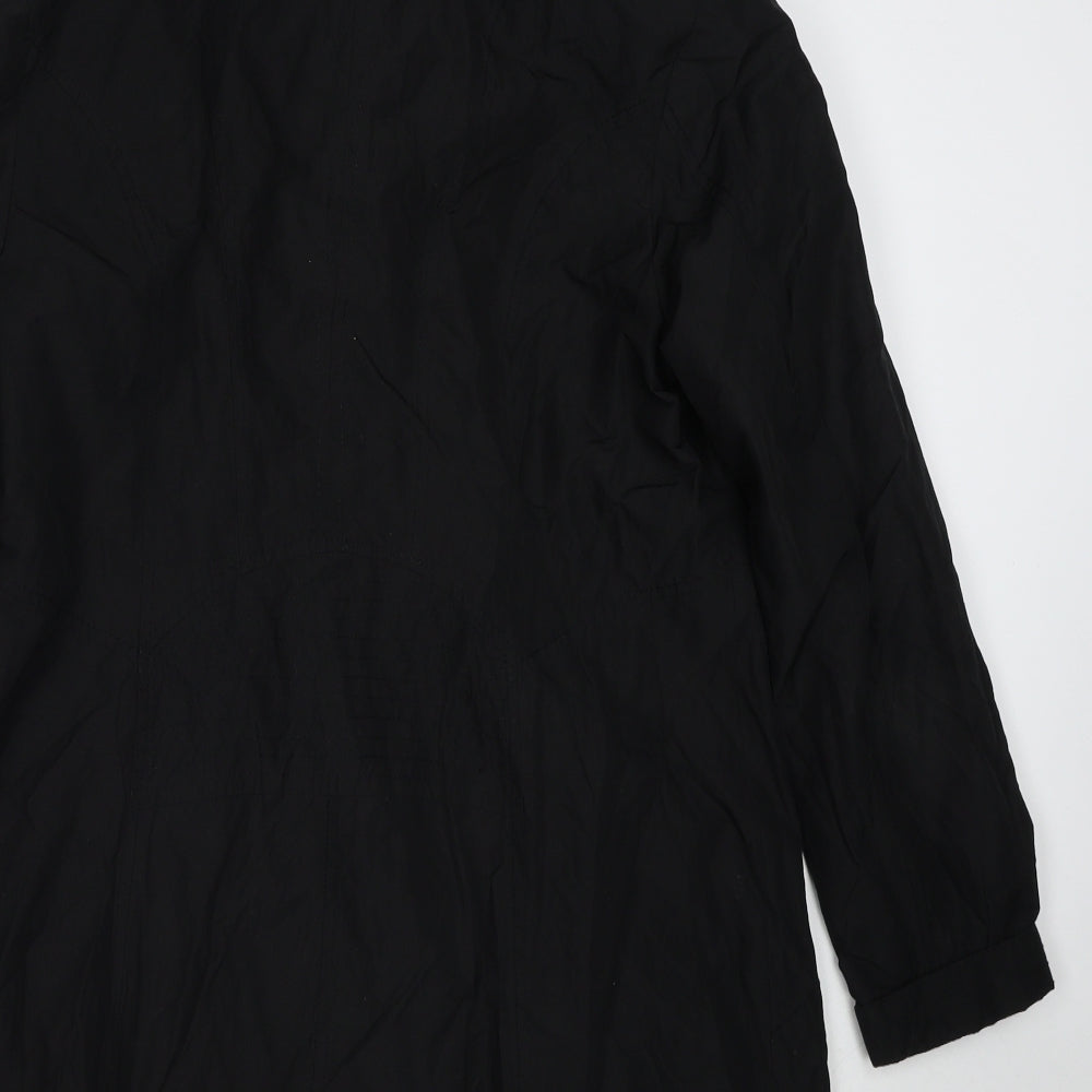Barbara Lebek Womens Black Overcoat Coat Size 10 Zip