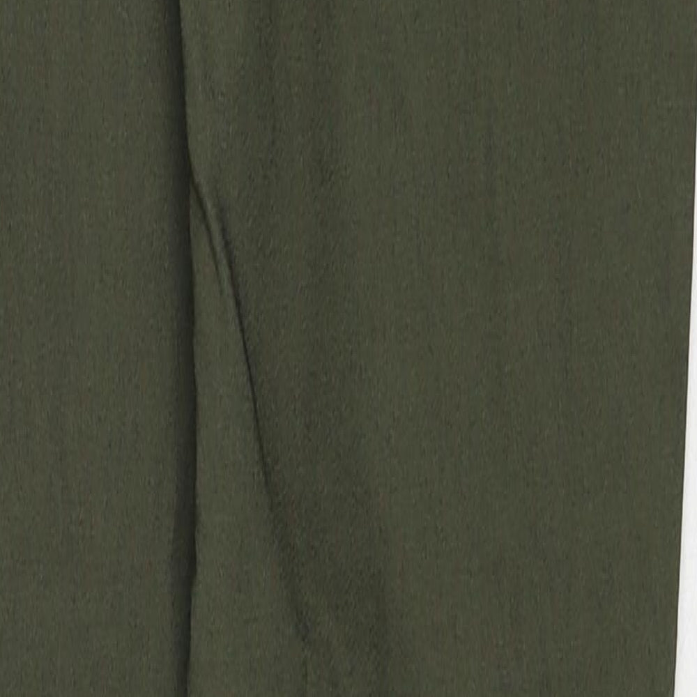 PRETTYLITTLETHING Womens Green Polyester Trousers Size 6 Regular Zip