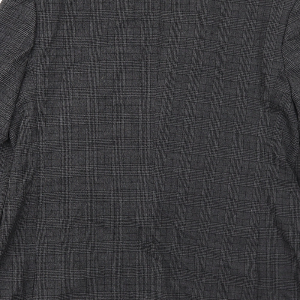 Marks & Spencer Mens Grey Geometric Polyester Jacket Suit Jacket Size 40 Regular