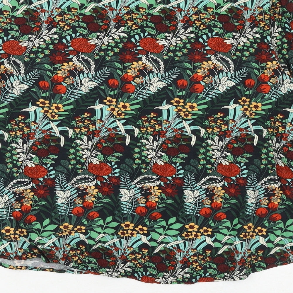 Zara Womens Multicoloured Floral Polyester Basic Blouse Size XS High Neck