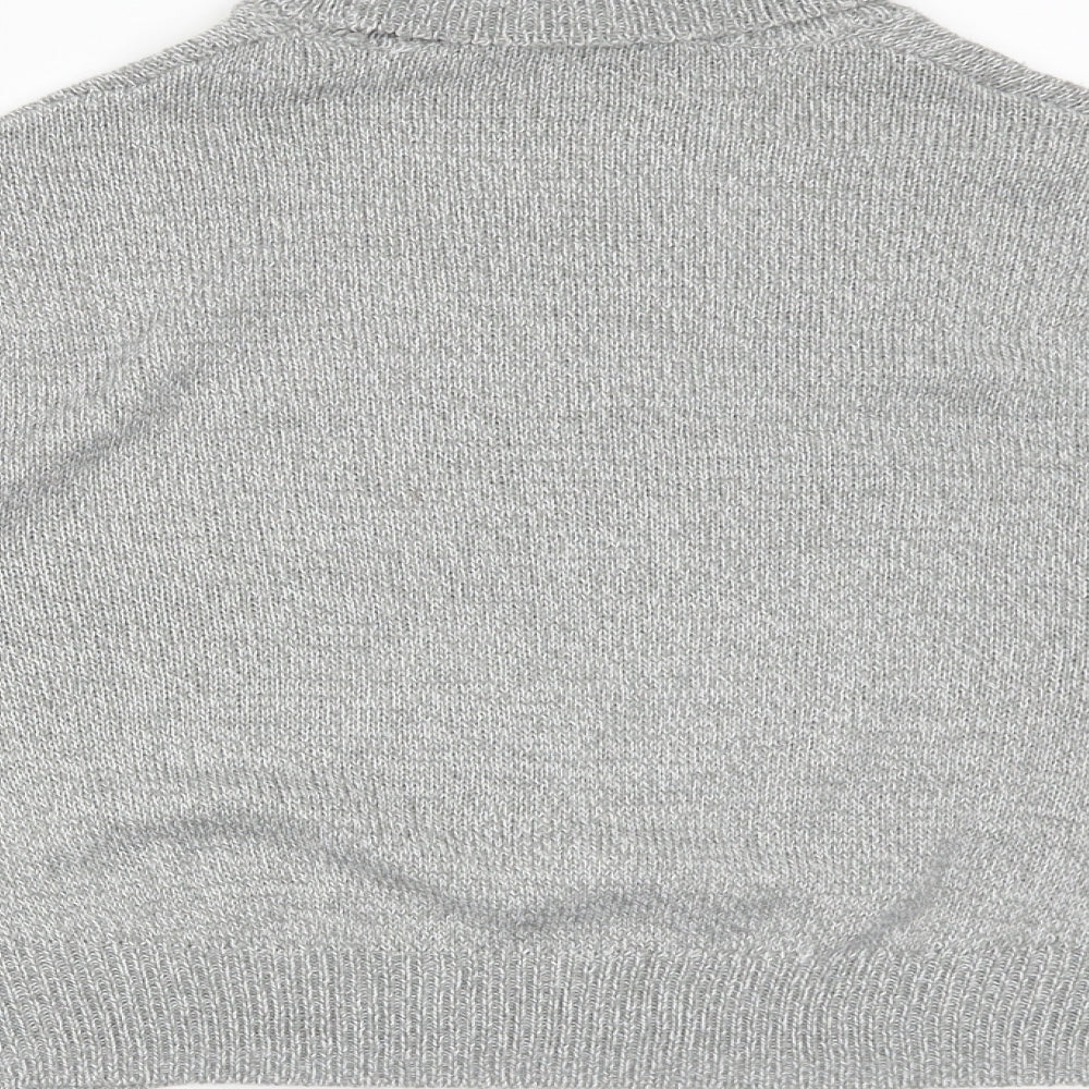 H&M Womens Grey High Neck Acrylic Pullover Jumper Size XS