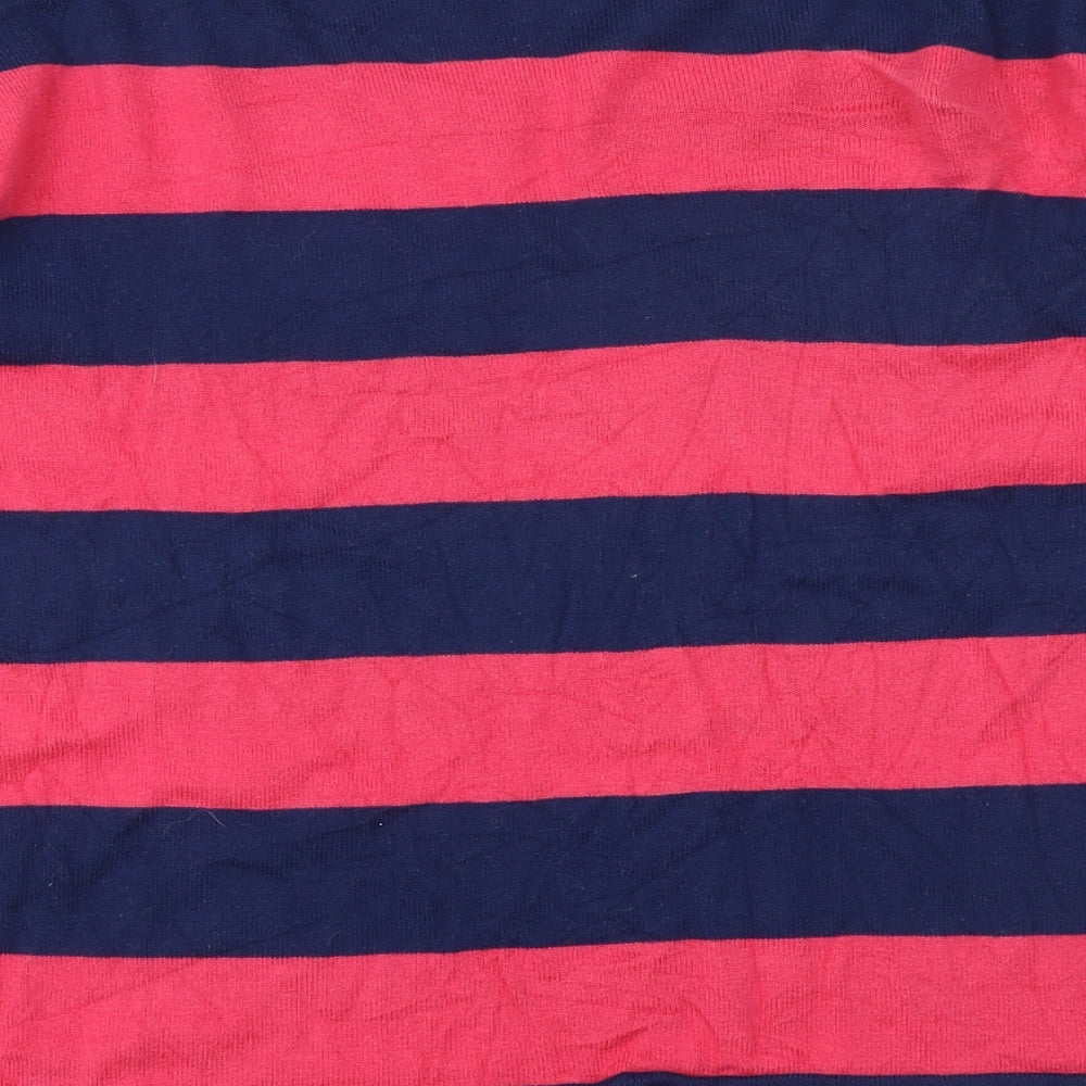 Marks & Spencer Girls Multicoloured Round Neck Striped 100% Cotton Pullover Jumper Size 15-16 Years Pullover
