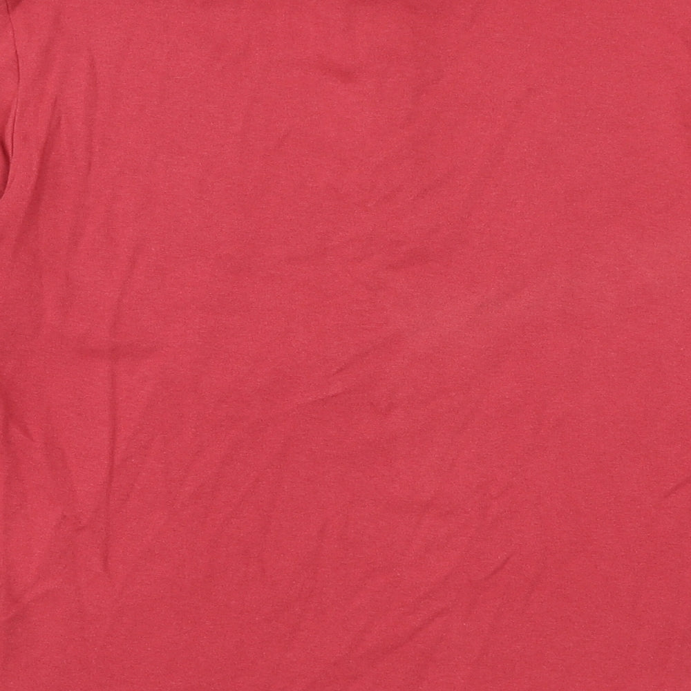 Marks & Spencer Womens Red 100% Cotton Basic T-Shirt Size 12 Collared
