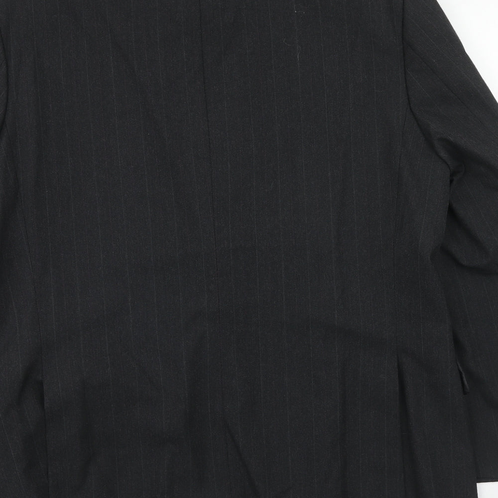 Brook Taverner Mens Grey Striped Polyester Jacket Suit Jacket Size 42 Regular