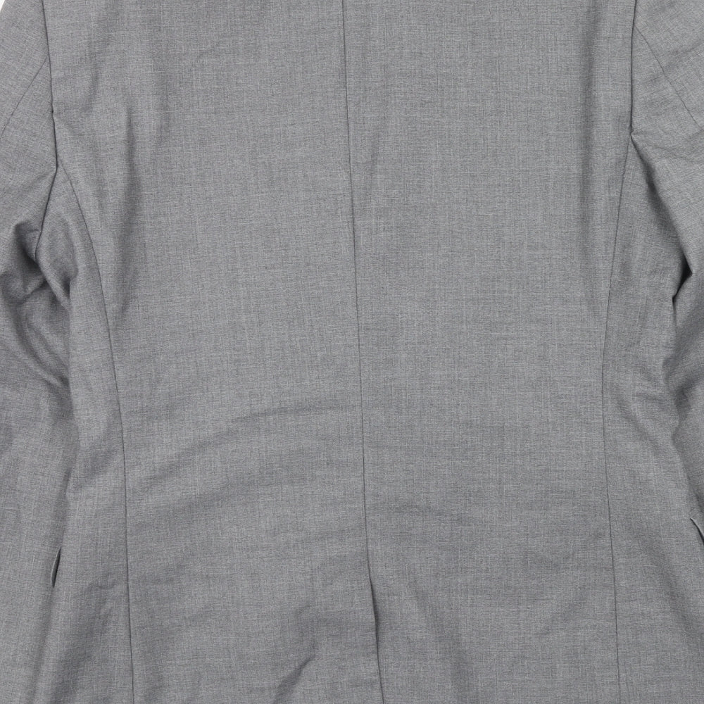 Topman Mens Grey Polyester Jacket Suit Jacket Size 38 Regular
