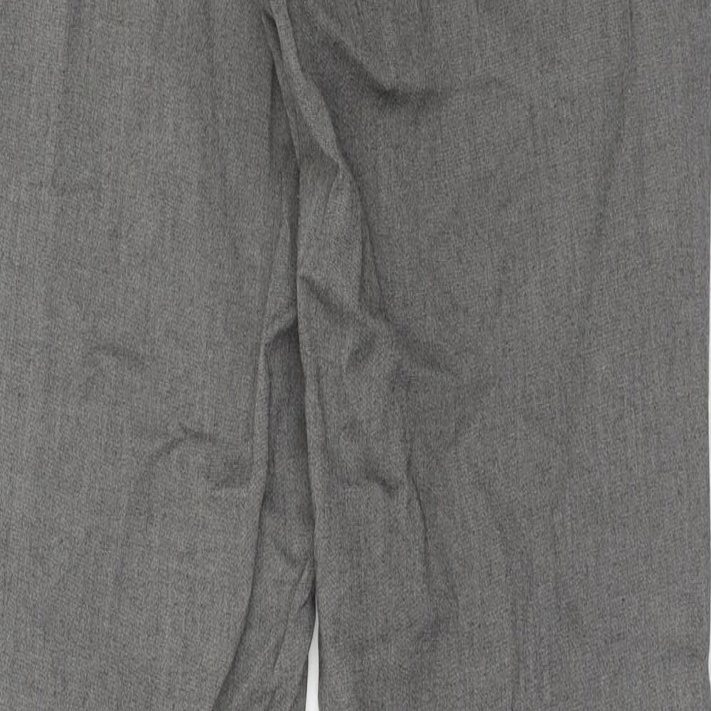 Marks & Spencer Mens Grey Polyester Trousers Size 30 in L33 in Regular Hook & Eye