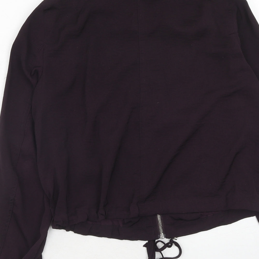 H&M Womens Purple Bomber Jacket Jacket Size 4 Zip