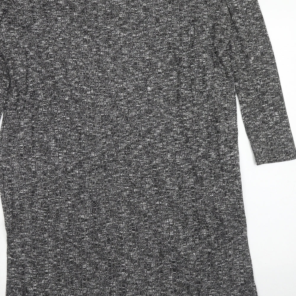 Select Womens Grey V-Neck Polyester Cardigan Jumper Size 14