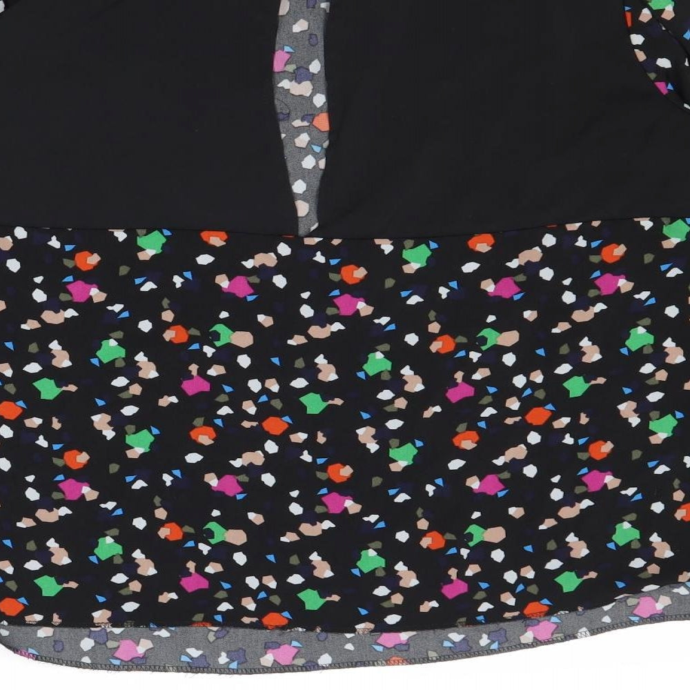 Warehouse Womens Multicoloured Geometric Polyester Basic Blouse Size 12 Mock Neck - Open Back