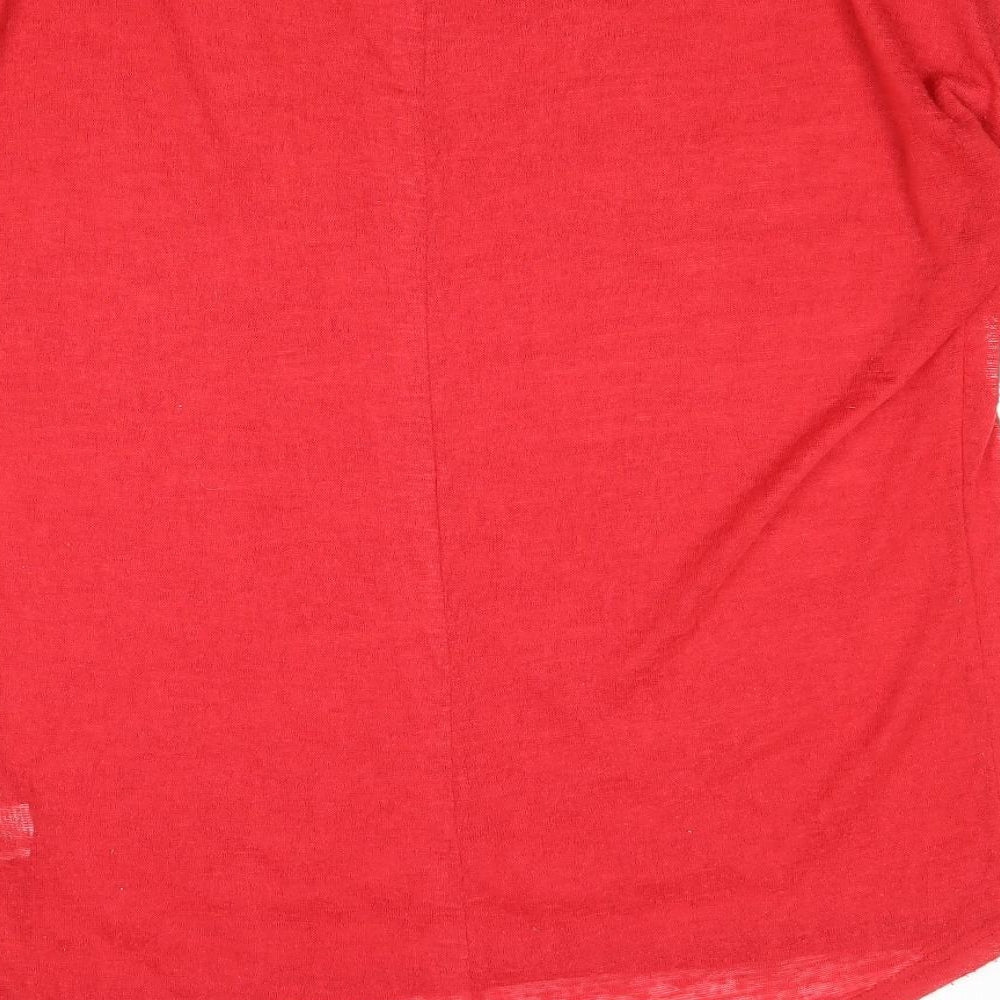 Paper Scissors Womens Red Polyester Basic Blouse Size XL Round Neck