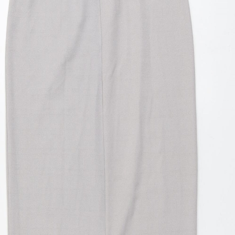 Miss Selfridge Womens Grey Polyester A-Line Skirt Size 6