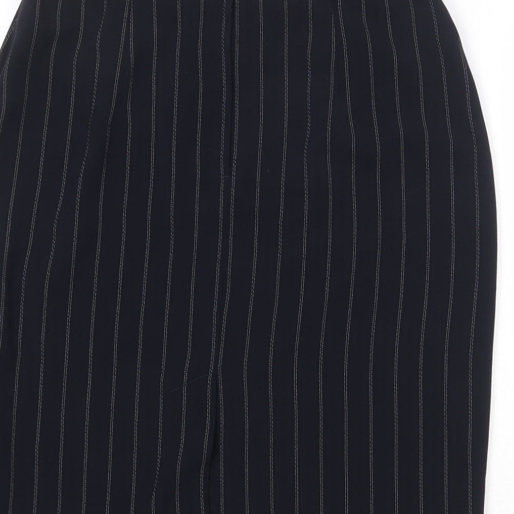 Gold Womens Black Striped Polyester Straight & Pencil Skirt Size 34 in Zip