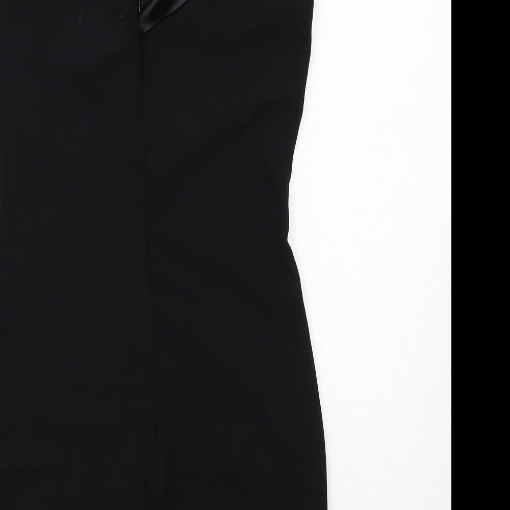 In the Style Womens Black Polyester Bodycon Size 8 One Shoulder Zip