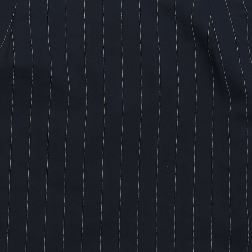 COLLUSION Womens Blue Striped Polyester A-Line Skirt Size 12 Button