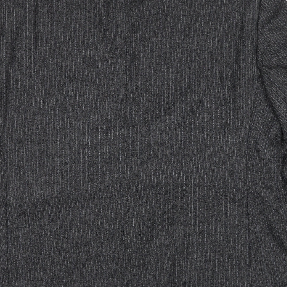 Burton Mens Grey Striped Polyester Jacket Suit Jacket Size 38 Regular