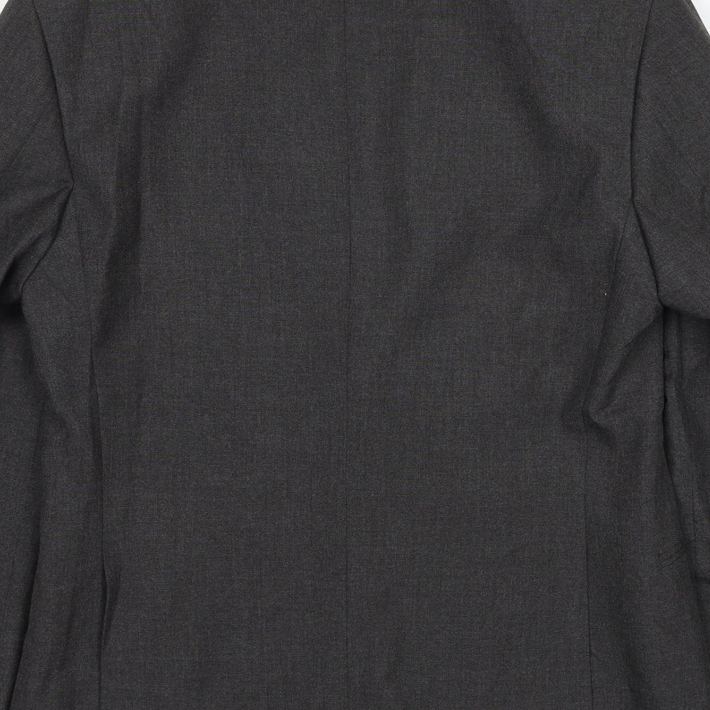 Burton Mens Grey Polyester Jacket Suit Jacket Size 38 Regular