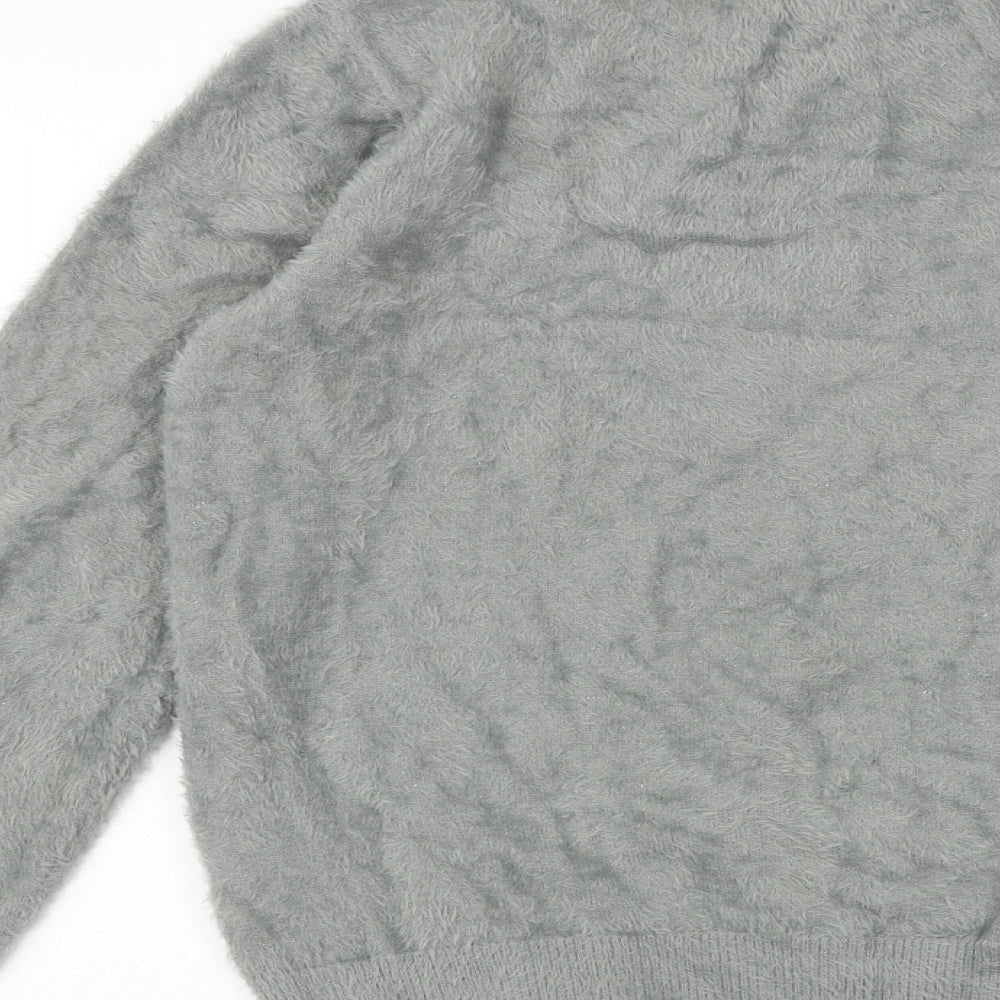 Klass Womens Grey Round Neck Polyamide Pullover Jumper Size S