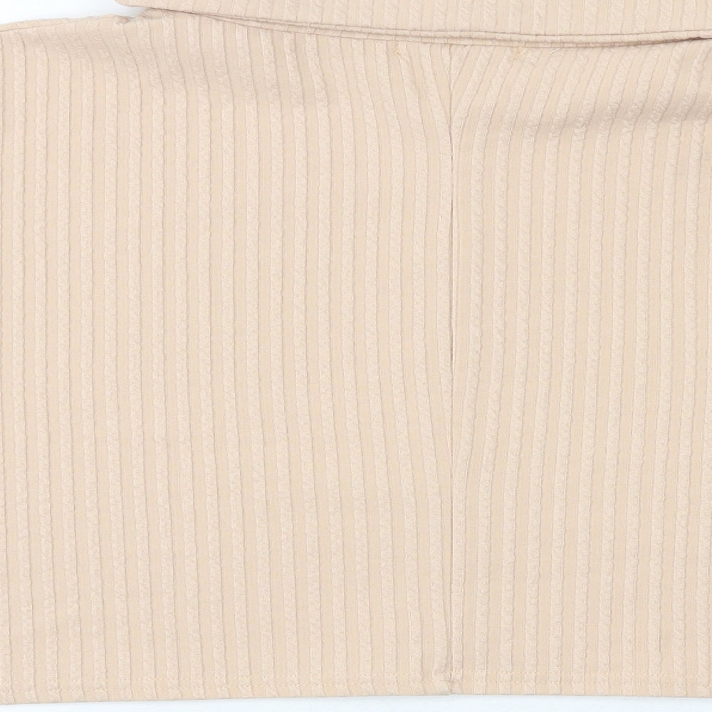Oasis Womens Pink Polyester Cropped Tank Size S Roll Neck