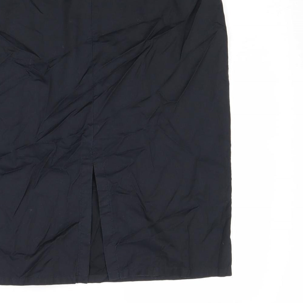 Warehouse Womens Black Cotton Straight & Pencil Skirt Size 14 Zip