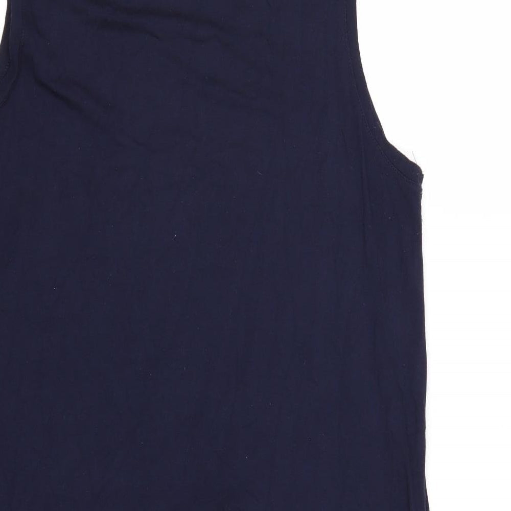 Blooming Marvellous Womens Blue Viscose Basic Tank Size M Round Neck