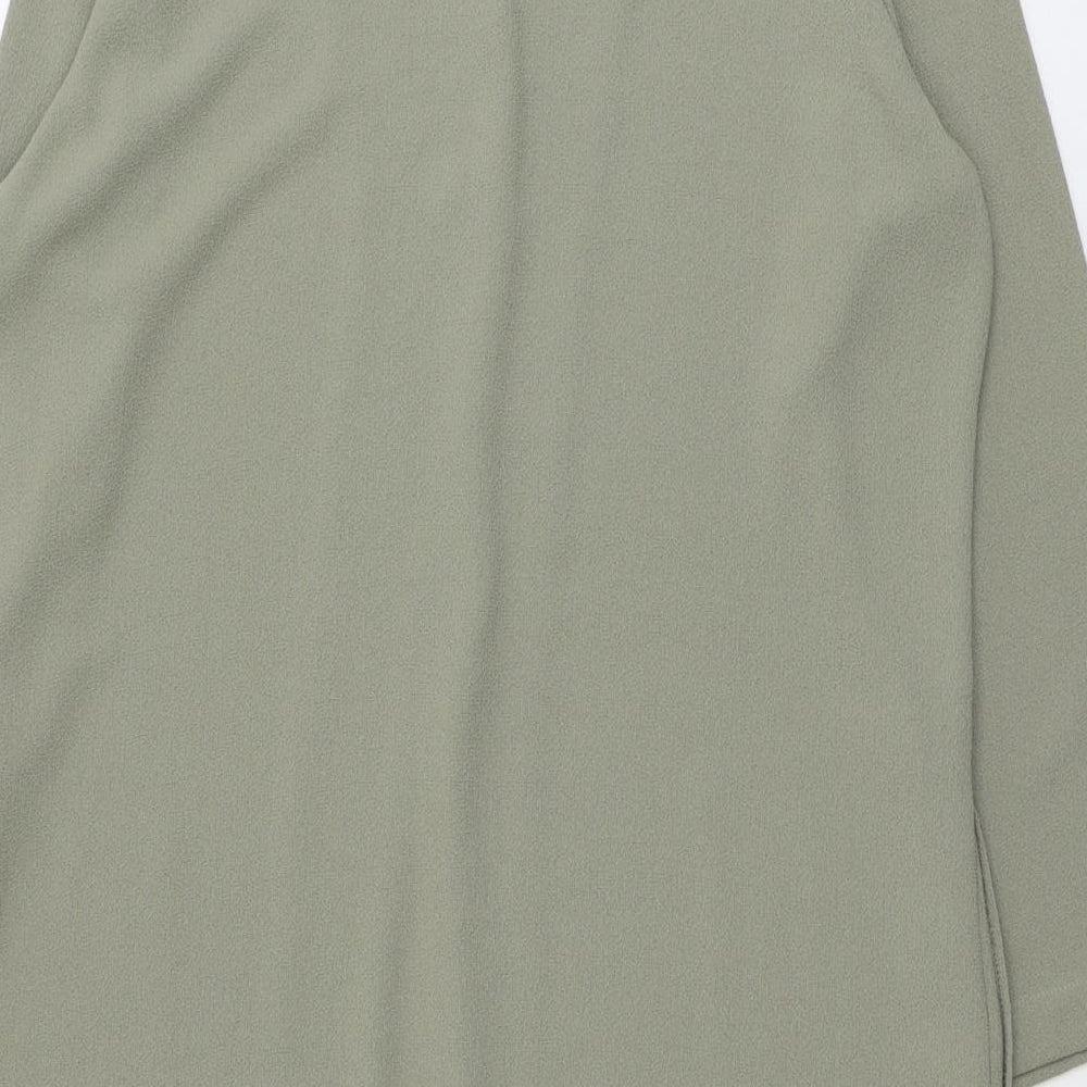 Marks & Spencer Womens Green Overcoat Coat Size 14 Hook & Eye