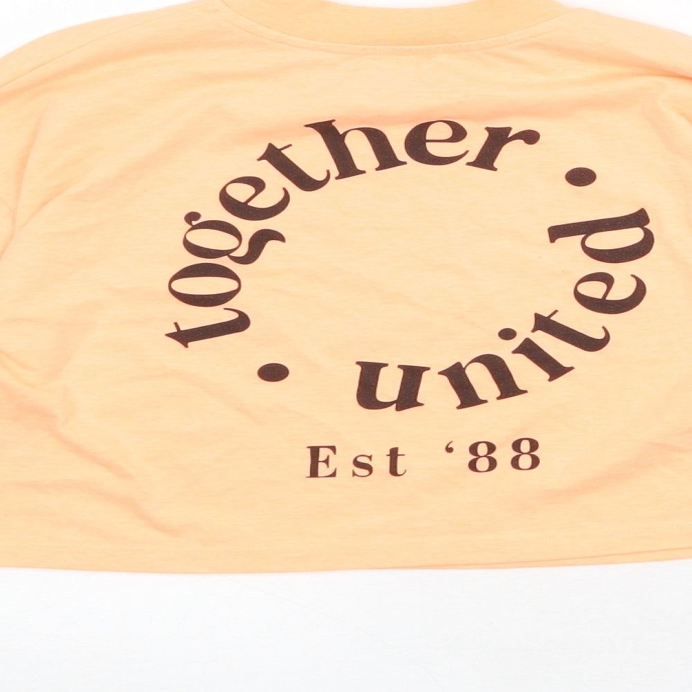 River Island Girls Orange Polyester Pullover Sweatshirt Size 11-12 Years Pullover - Cropped