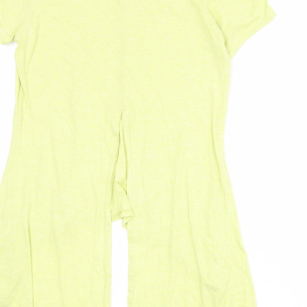 Marks and Spencer Womens Yellow Viscose Basic T-Shirt Size 12 Round Neck