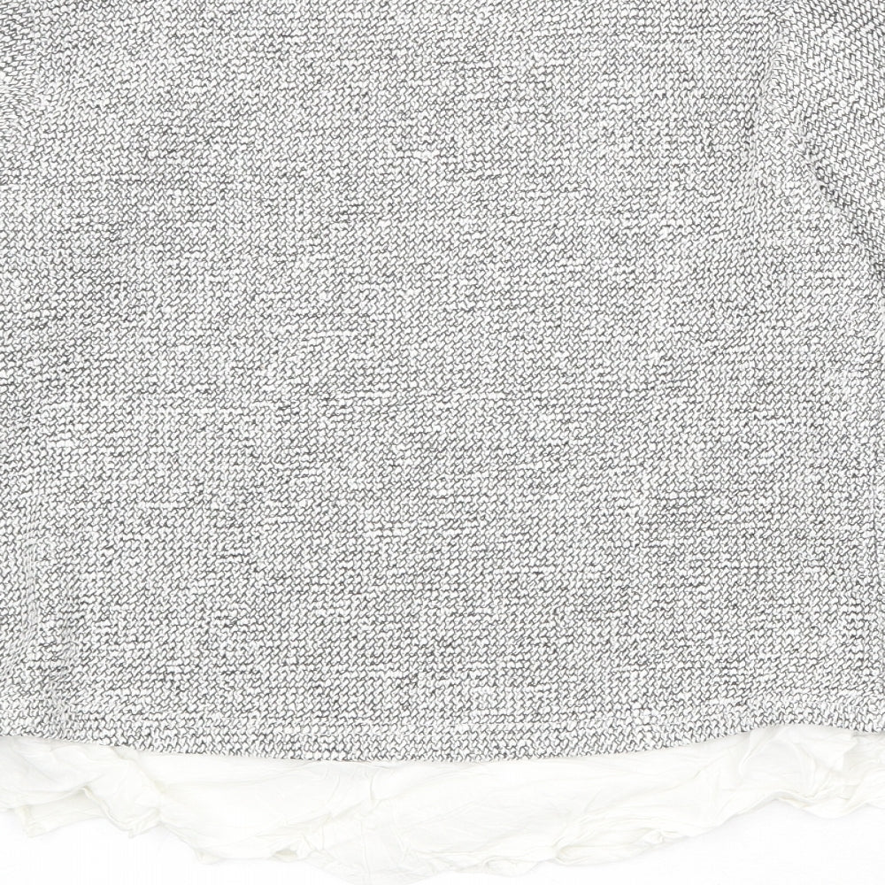 Bershka Womens Grey Boat Neck Acrylic Pullover Jumper Size M